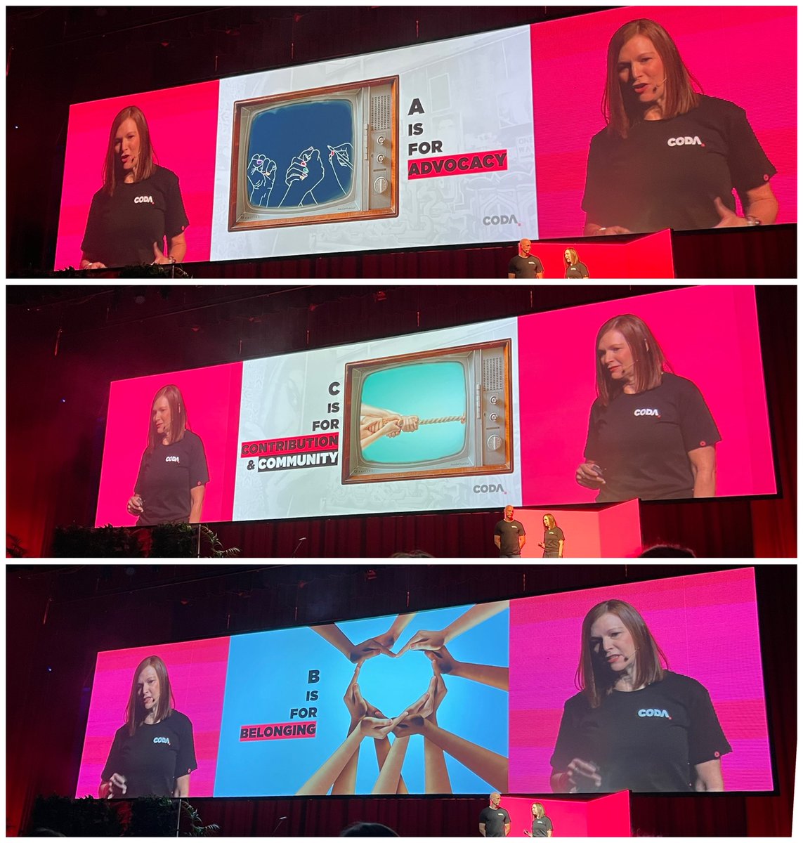 And <a href="/codachange/">Coda Change</a> is off to a flying start. <a href="/LizCrowe2/">Dr Liz Crowe (she/her)</a> setting the scene with <a href="/Inject_Orange/">Jesse Spurr</a> with the ABC Foundation for wellbeing- Advocacy, Belonging, Contribution &amp; Community. #coda22
