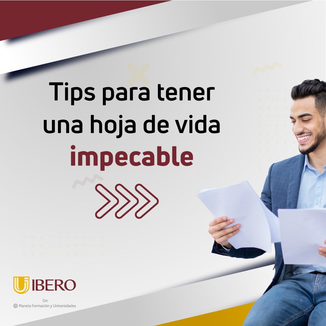 LaIberoU_'s tweet photo. #IBEROTips
¡La hoja de vida es tu carta de presentación!📌
Por eso, te compartimos 5 tips que te servirán para ingresar a trabajar a la empresa que siempre has anhelado. 🙌
#SomosIBERO #IBEROContigo #IBEROsetransforma #CV https://t.co/lNQ27kPRdW