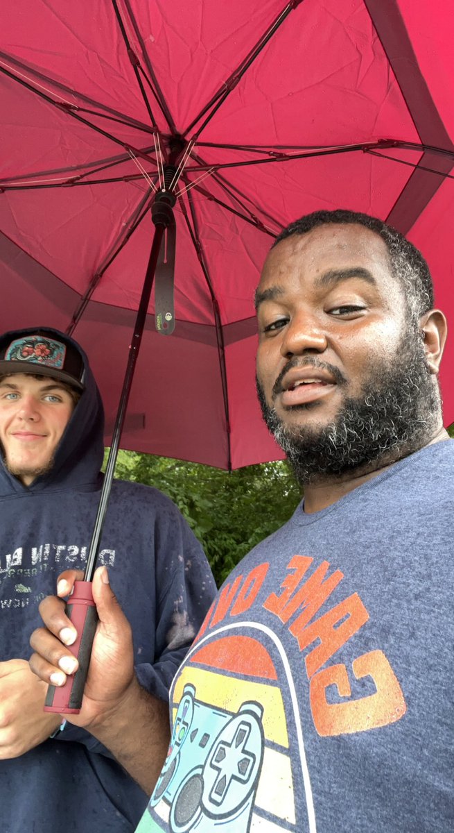 dustin_burley's tweet photo. We battle through the rain yesterday, hit almost 300 doors, & got some cookout. I have learn about people anxiety about tax increases, lower utility bills, and other issues #VoteBlue #ruraldem #GoodTrouble https://t.co/nVwUA9ru86