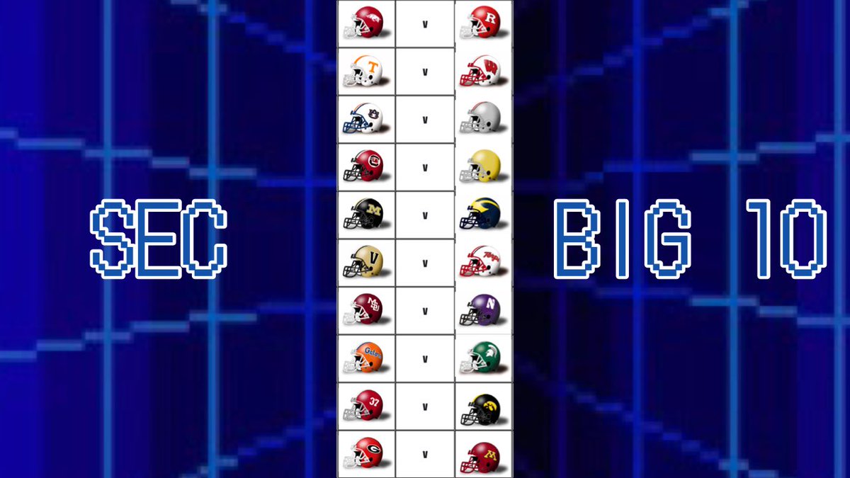 sec_retro's tweet photo. B1G announcement with the @B1GNetwork! Week 18 will not only feature the SEC Championship, but it will also feature a H2H clash between each conferences Top 10 teams (in PD) based off of scores between Weeks 1-12! https://t.co/lc8TyXljCw