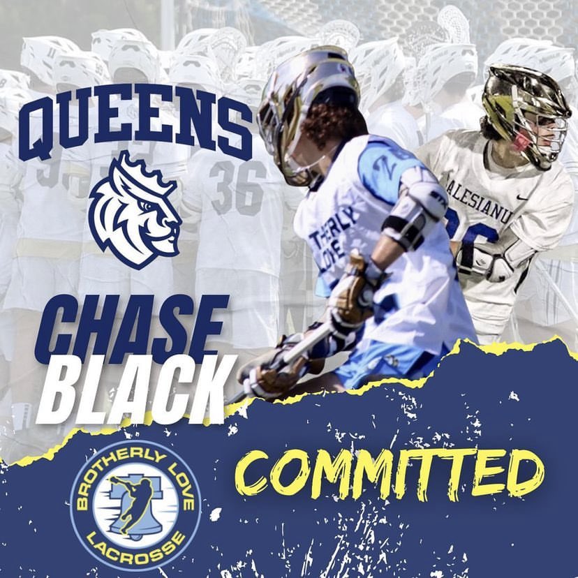 BrotherlyLoveLC's tweet photo. Congratulations to 2023 MID/ATT Chase Black (@salesianumlax) on his commitment to @QueensMLAX ! #BLLC https://t.co/QlXKmVs3rU