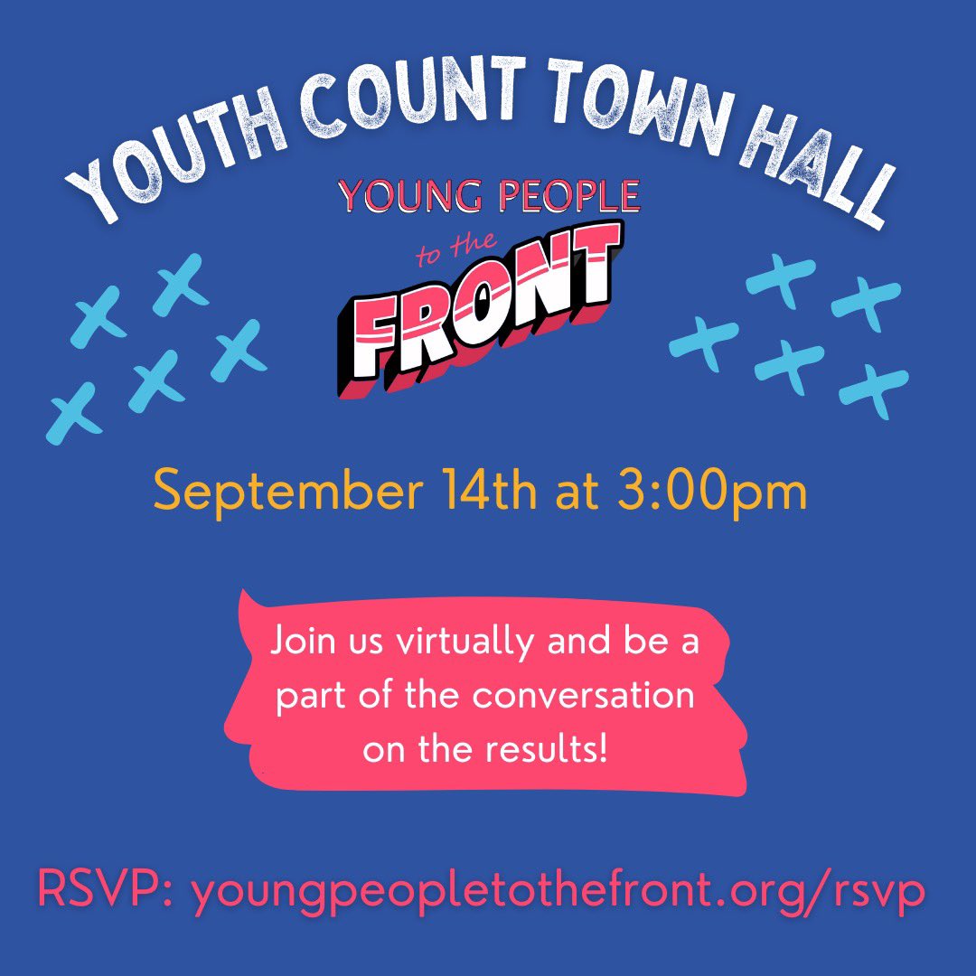 Listen2YP2F's tweet photo. Join us on Wednesday to hear feedback around the 2022 Youth Count results. We’ll have a panel of youth leaders, front line workers, and advocates who were involved in the count. RSVP to attend virtually. You won’t want to miss it! 

#youth #losangeles #advocacy https://t.co/hA1C7gvraP