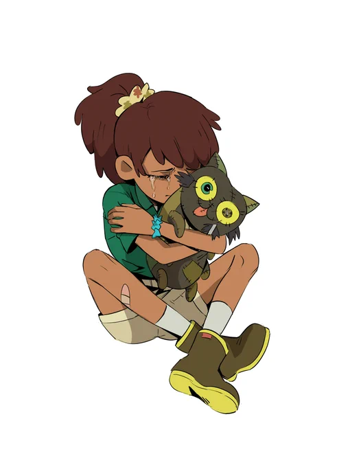 "I really miss you sometimes..."Ko-fi  Timeskip Anne hugging the domino plushie Sprig made for her. 
