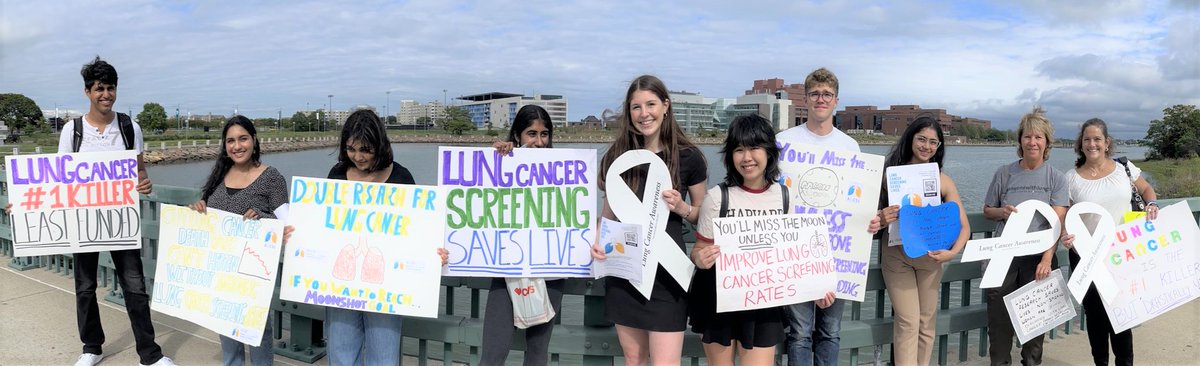 AmLungCSI's tweet photo. We were at the JFK Library campus for President Biden's #cancermoonshot's speech. Really appreciated raising #lungcancer awareness with @TheWRP4LC &amp; cancer survivors &amp; advocates Jennifer Moran, Rosemary Conway, Lorraine McCartin!!
 Big thanks too to Heidi Onda &amp; Phil McCartin!! https://t.co/3ZJhenpPYi