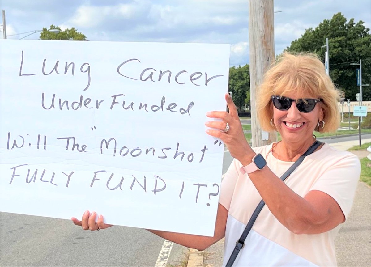 AmLungCSI's tweet photo. We were at the JFK Library campus for President Biden's #cancermoonshot's speech. Really appreciated raising #lungcancer awareness with @TheWRP4LC &amp; cancer survivors &amp; advocates Jennifer Moran, Rosemary Conway, Lorraine McCartin!!
 Big thanks too to Heidi Onda &amp; Phil McCartin!! https://t.co/3ZJhenpPYi