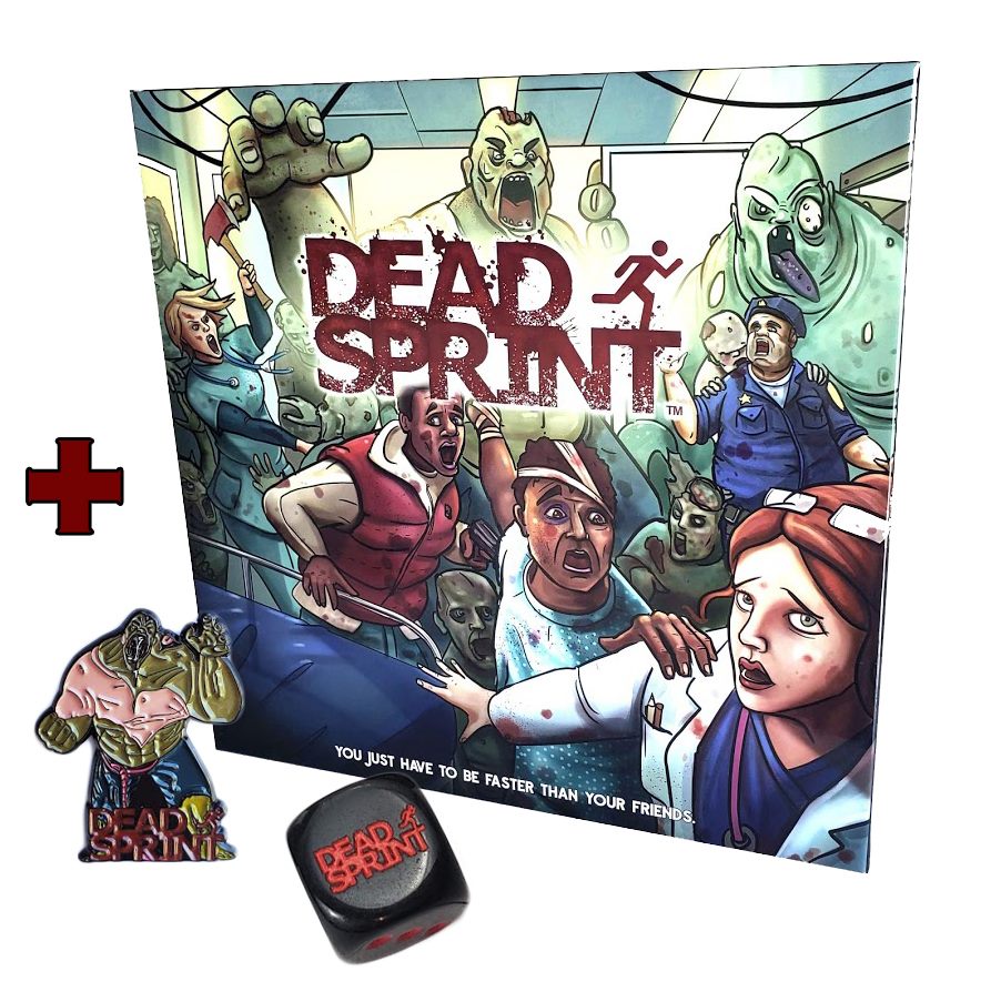 DeadSprint's tweet photo. Dead Sprint, the game where you only have to be faster than your friends (while being chased by a zombie horde), comes with exclusive D6 die and enamel pin when ordered through https://t.co/jwtF5UBkdP
#boardgames #tabletopgames #indiegame #gamenight #dice #deadsprint https://t.co/oC4IKFNkFC