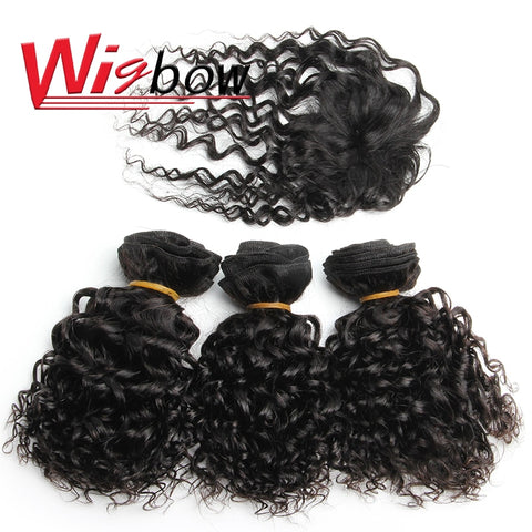 Our hot selling product: Wigbow Short Brazilian Remy Kinky Curly Human With Machine Made Closure Natural Color Hair Bundles , see at absolute-instyle-wigs.myshopify.com/products/wigbo…