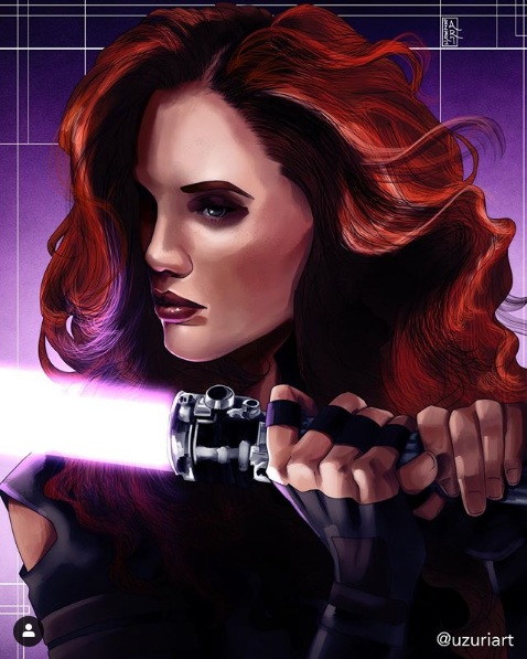 realmallard1's tweet photo. Mara Jade bathed in the light of her lavender lightsaber. We met her in 1991 in Heir and she's been a fan favorite since. #MaraJadeMonday #MaraJade #StarWars #Zahn #LuckyLuke #Lukeswife #JediKnight #EmperorsHand #Trader #Switchsides #Legends 💞🦆💯 @ReneeGrantPatr1 https://t.co/xihoFOb12q