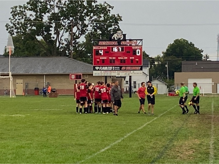 Coach Winchester and the Bulldog Soccer team entertaining Eaton this evening on Senior Night! Bulldogs in control of this one with one half still to go. Strong group of Bulldog seniors recognized this evening. Well done, boys…the program will miss you! #BulldogPride