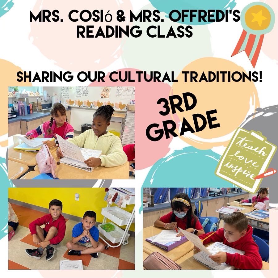 PSN_Elem's tweet photo. Mrs. Cosio and Mrs. Offredi’s 3rd grade classes sharing their cultural traditions! #psnpride #thebestofthebest @MDCPS_ELA @MDCPSNorth https://t.co/OPYjlyDnLk
