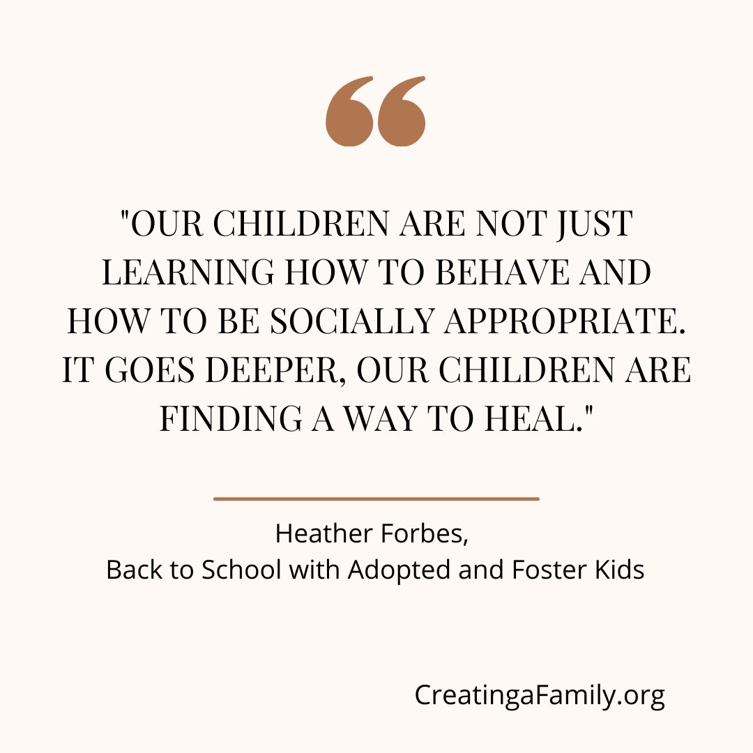 CreatingaFamily's tweet image. How is the #BacktoSchool transition going for your family? This CreatingaFamily.org podcast offers practical ideas from our friend, @HeatherTForbes to help your foster, kinship, and adopted kids thrive this year! ow.ly/RT0v50KFJnk 
#fostercare #kinshipcare #adoption