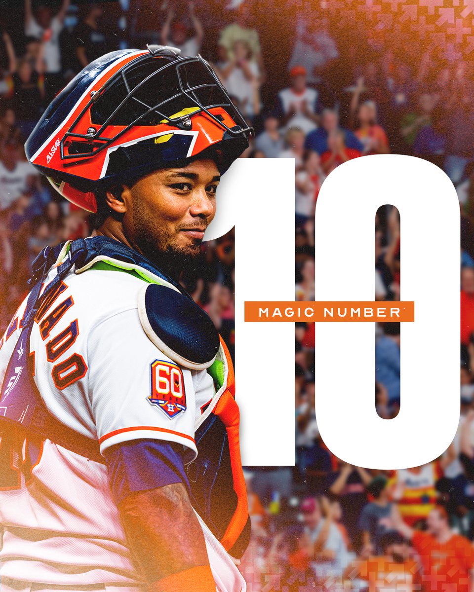 astros's tweet photo. Magic number to clinch the AL West: 🔟 https://t.co/Ii9IL2rv5e