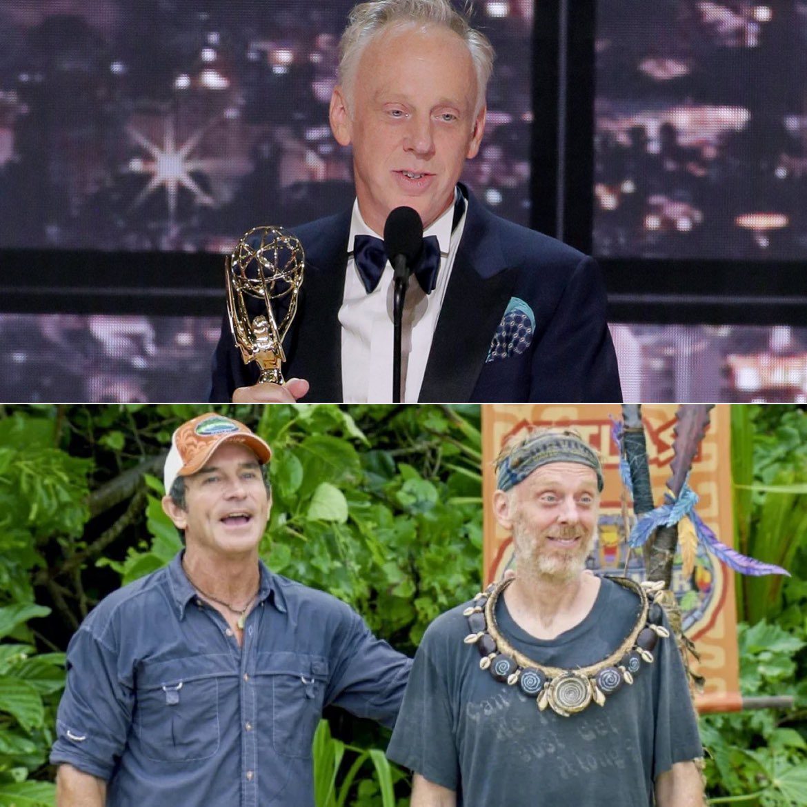 Mike White reminisces his time on #Survivor while accepting his second #Emmy award of the night:

“On Survivor, the way to stay in the game, is you lower your threat level, and now I feel like I've raised my threat level… Don't come for me, don't vote me off the island, please!"