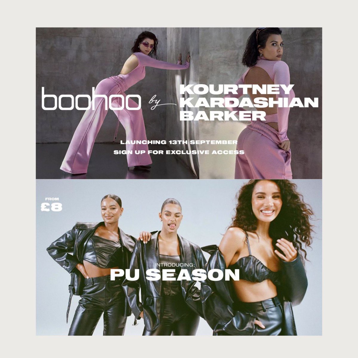 So, Kardashian Barker’s ‘sustainable’ collection campaign for <a href="/boohoo/">boohoo</a> is currently listed on their homepage alongside an ad for ‘PU season’ - almost 500 pieces designed with virgin synthetic plastic. You just couldn’t make it up. 😅#greenwashing #fastfashion #boohoo