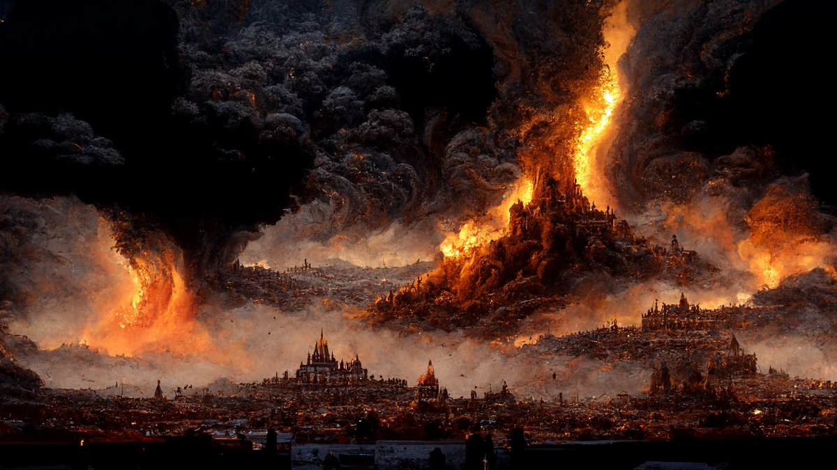 AMAI_Digital's tweet image. The Doom of Valyria. #midjourney