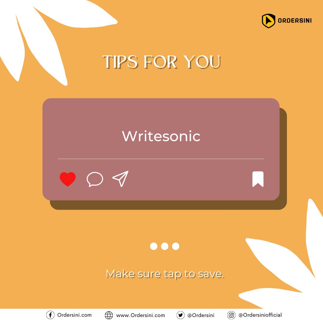 OrderSini's tweet photo. Ada 5 Copywriting Ai terbaik:
✅ Ai-Writer
✅ Copy Ai
✅ Hypotenuse Ai
✅ Writesonic
✅ Copysmith
Selamat mencuba 🥳
LIKE, RT & FOLLOW for more sharing 😎
@OrderSini
#Ordersini #ecommerce https://t.co/33ZnV9qFhI