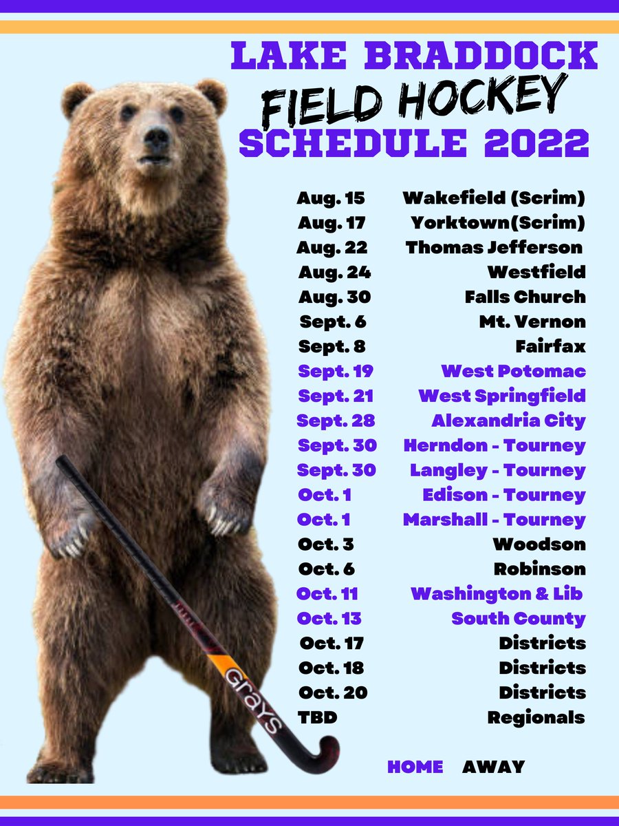 Lake Braddock FH (@lbfieldhockey) on Twitter photo LBFH has a bye week. After 7 away contests, looking forward to a string of home games on the new turf, to include our Blast ALS Tourney. ππ₯
<a href="/LBathletic/">LB Bruins Athletics</a> LBFH has a bye week. After 7 away contests, looking forward to a string of home games on the new turf, to include our Blast ALS Tourney. ππ₯
<a href="/LBathletic/">LB Bruins Athletics</a>