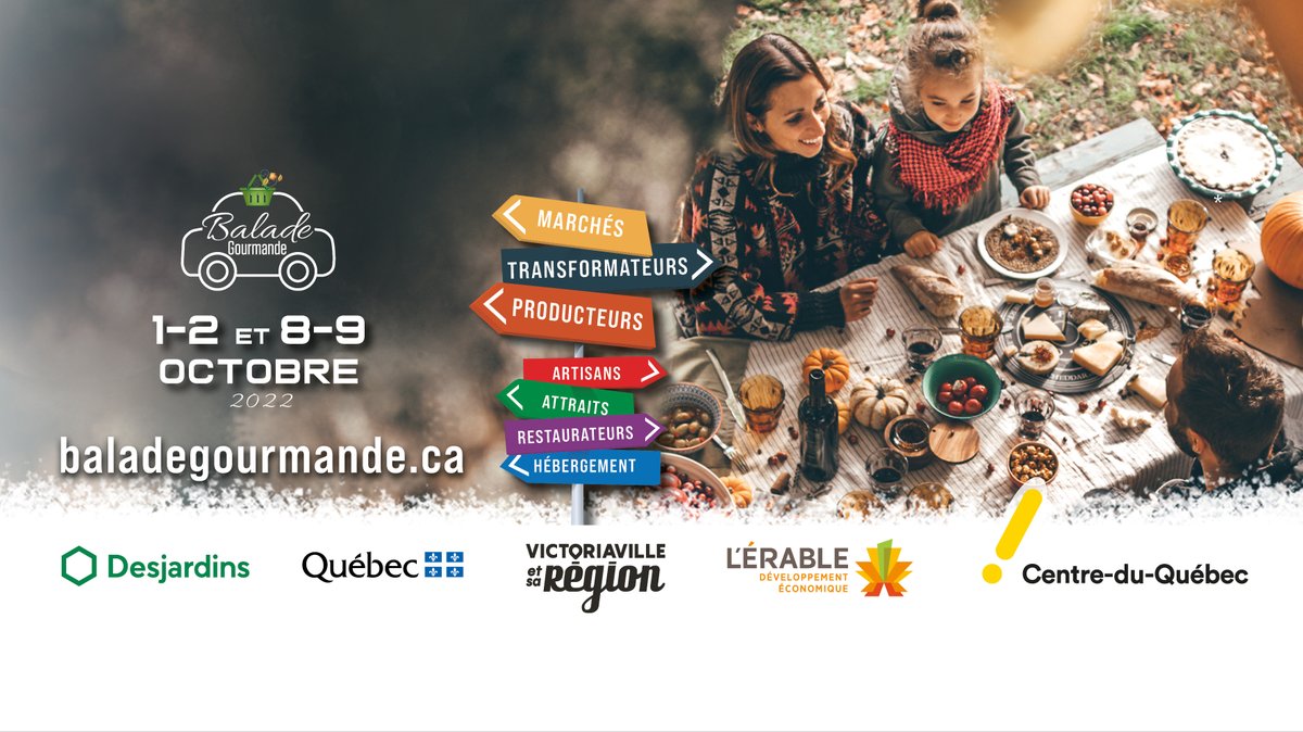 Selon vos coups de ❤ ou vos envies de découvertes gourmandes, créez votre circuit pour La Balade Gourmande, les 1, 2, 8, 9 octobre, de 10h à 17h🚗 baladegourmande.ca/creez-votre-ci… ➡️ Événement gratuit, dégustations gratuites. Dépliant  bit.ly/3DAFNeP <a href="/VictoRegion/">MRC d'Arthabaska</a> <a href="/region_erable/">Région de L'Érable</a>