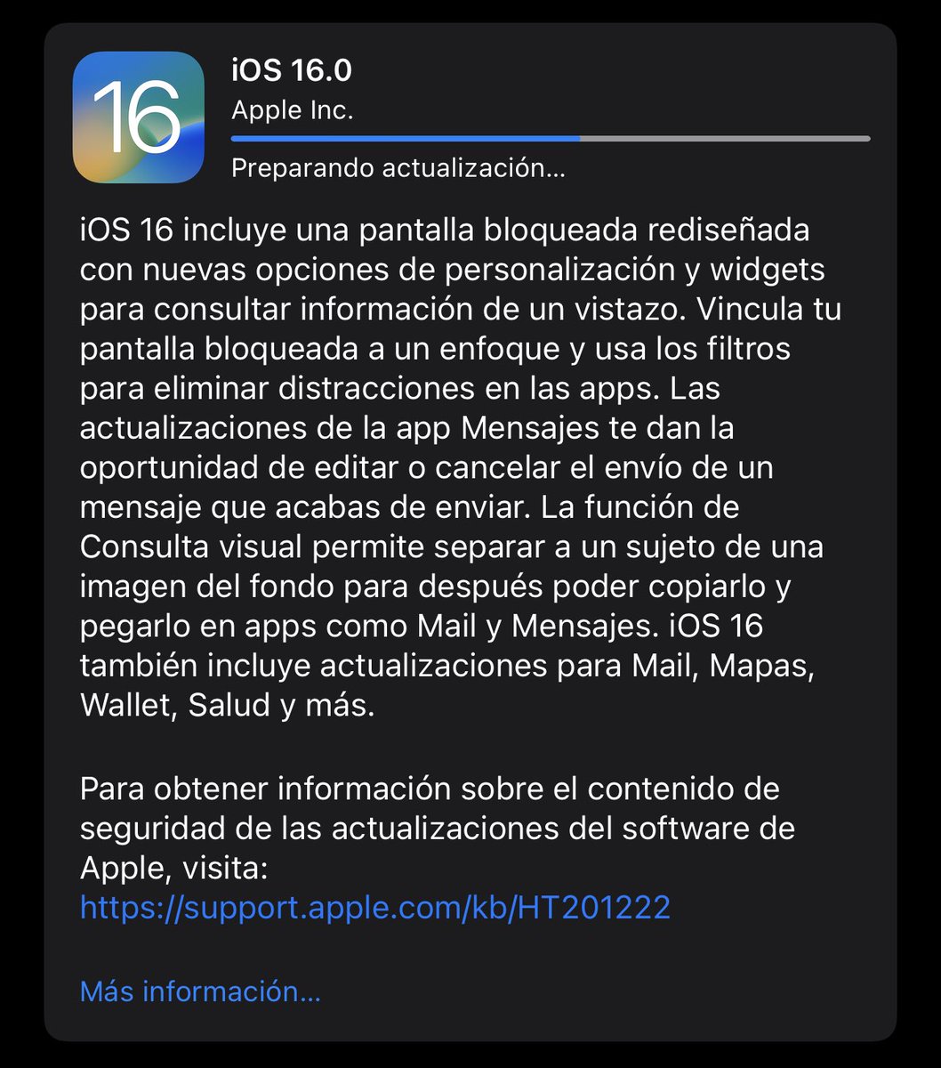 semiconductorc1's tweet photo. Mai pipol, a actualizar ya!!
#iOS16 https://t.co/9oIMKaNXz5