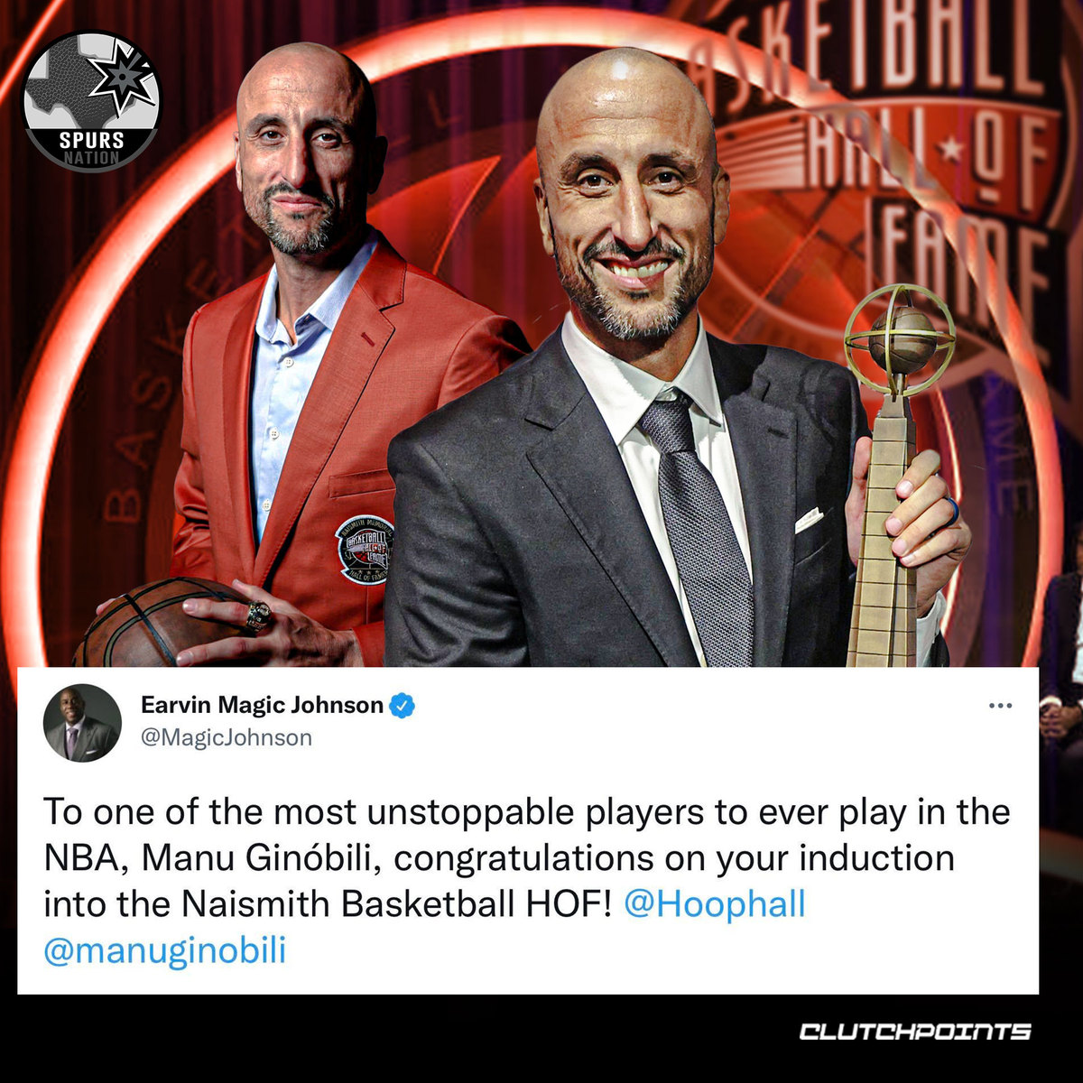 SpursNationCP's tweet photo. Manu Ginobili is the winningest player in NBA history by the numbers, with a career win percentage of 72.1% https://t.co/1JZoOJJtfp