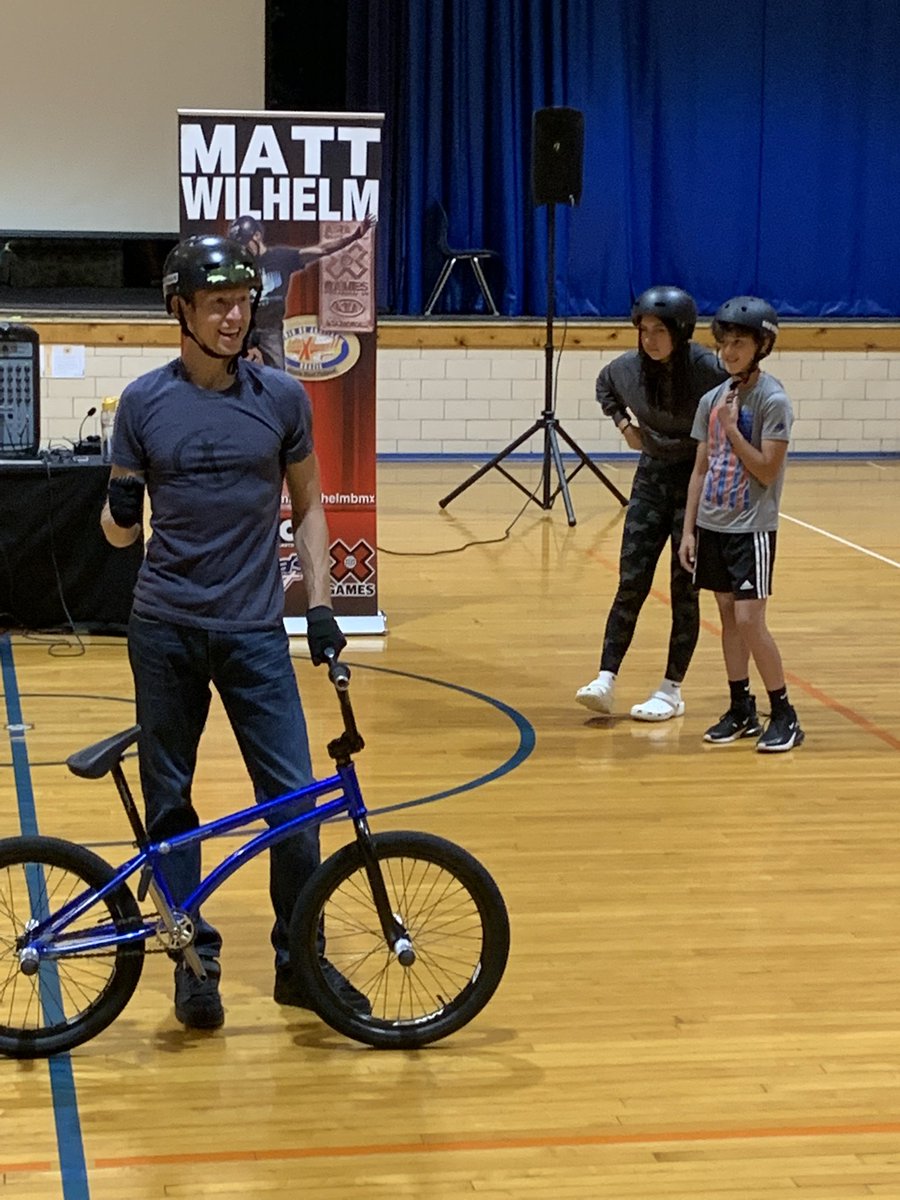 <a href="/mattwilhelmbmx/">Matt Wilhelm</a> never disappoints! Great tricks and an even better message for our students today, “Be somebody’s Batman.” #gkcogs #BeYounique