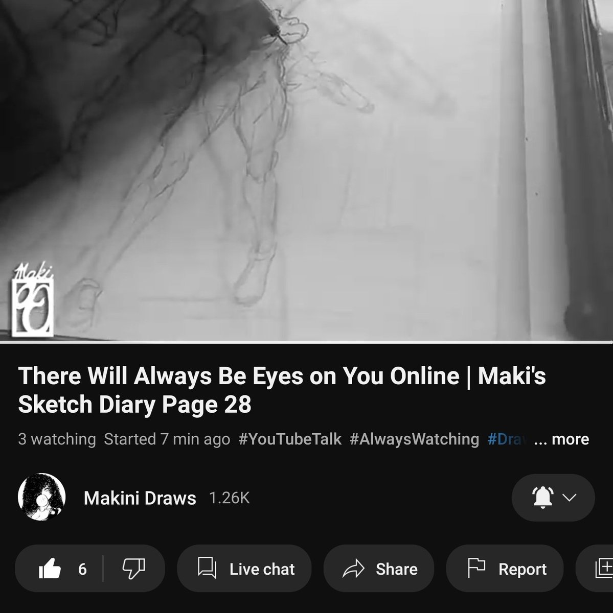 GNinjuh's tweet photo. ✒#MakiniDraws🖼 🔴LIVE
[#MakisSketchDiary] 
Page 28 - There Will Always Be Eyes On You Online

🎙@Makini1990 
 #YouTubeTalk #AlwaysWatching #Drawing

#TheCSFNation 
@MadsMamaBear 
@RoseMQueen1
@BLofDixDivision
@MegatronDarth
@riotkitty1
@MagitekMags
https://t.co/ydfdZhP6ki https://t.co/1m8FQ7opvp