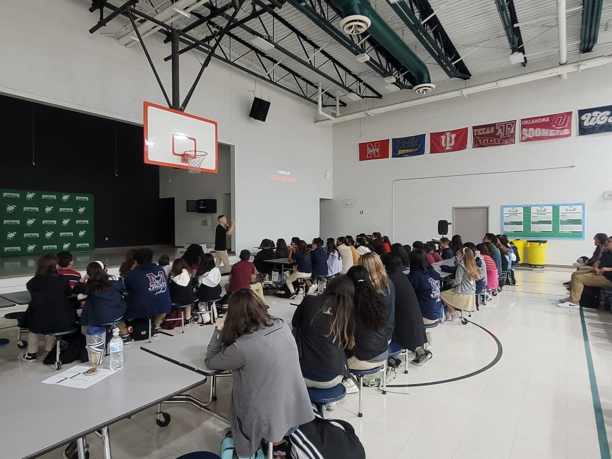 vherrera_mms's tweet photo. #Teentruth presenter Jared Scott kicks off our Montwood Middle PBIS Student Leadership Summit with our Moose leaders. @Montwood_MS @lsando04_MMS @noecantu_MMS @LNieto_MMS #excellenceandbeyond #pbiskickoff #mmspbis https://t.co/ZFcC8HLmGE