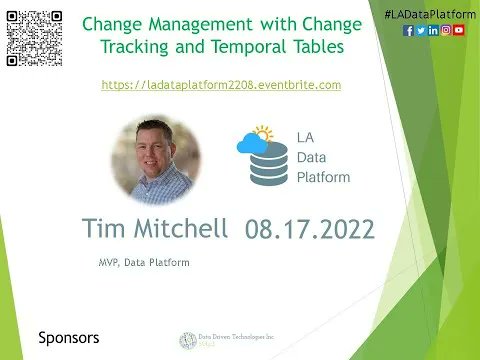 LADataPlatform's tweet photo. Change Management with Change Tracking and Temporal Tables by Tim Mitchell (@TimMitchell) is now available on YouTube & Rumble!
https://t.co/2vzSfTRFOS | https://t.co/P19QNGJRDD
More info: https://t.co/LCy4njkPaj
#ladataplatform #microsoft #sqlserver #ssis #dataload https://t.co/GiJz0FqvVg
