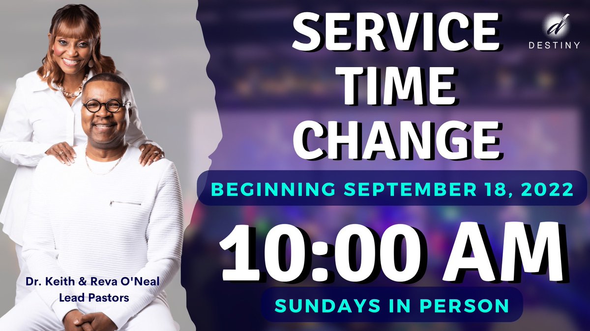 dccmuncie's tweet photo. Hello All! This is a Reminder that our service times on Sunday will change to 10am! Invite someone! See you soon! See You at Destiny! https://t.co/3q9ld45ezZ
