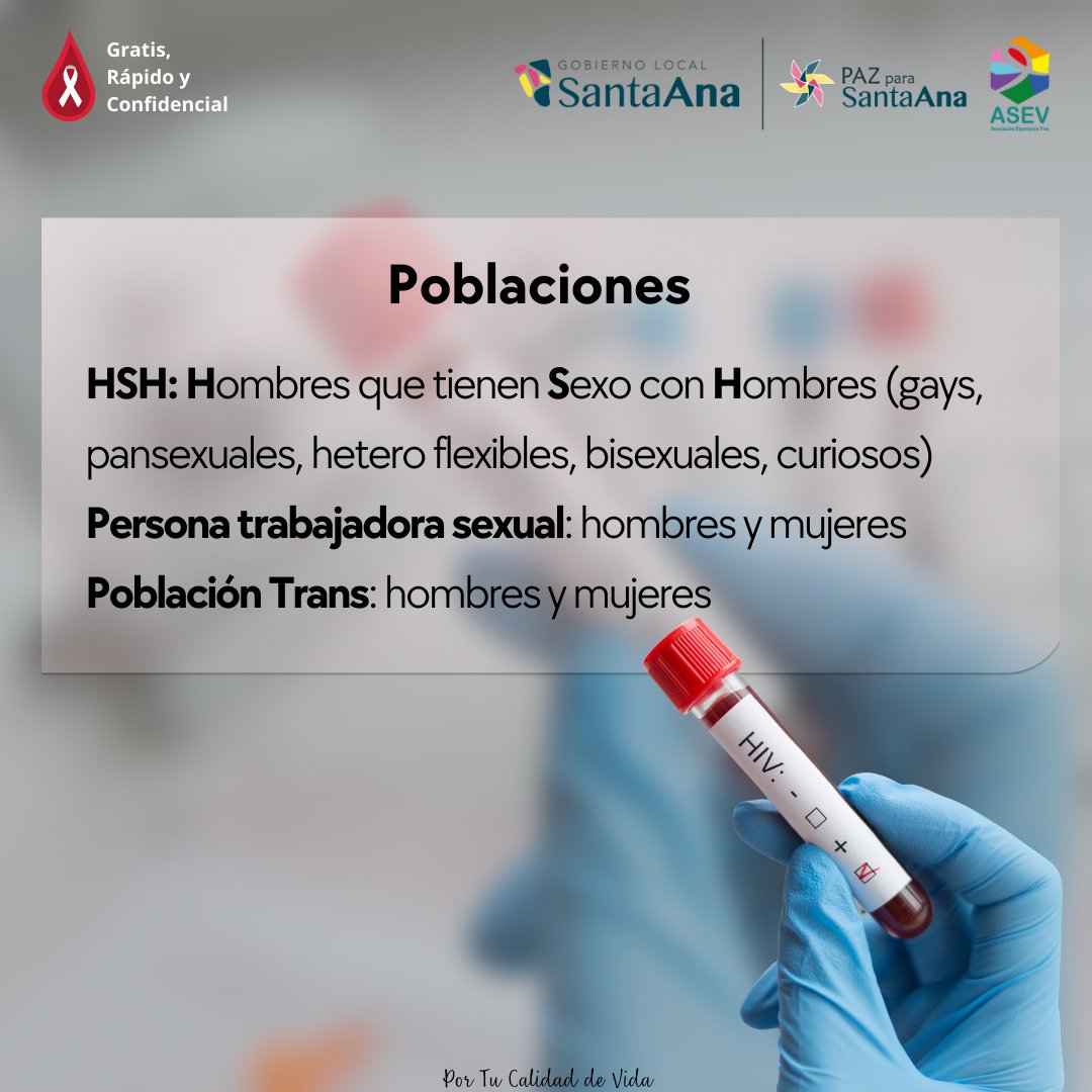 AsevOficial's tweet photo. Pruebas Gratis de VIH 💉 este próximo 21 de septiembre en la Casa del Maestro Pensionado, Santa Ana. ☝🤓 @Municipalidad de Santa Ana 🙌Para inscripciones en el siguiente link 👇
https://t.co/GpT2SAsduN #PorTuCalidadDeVida #AsociaciónEsperanzaViva #VIHCR #PruebasGratis https://t.co/f4Pcn1CfyE