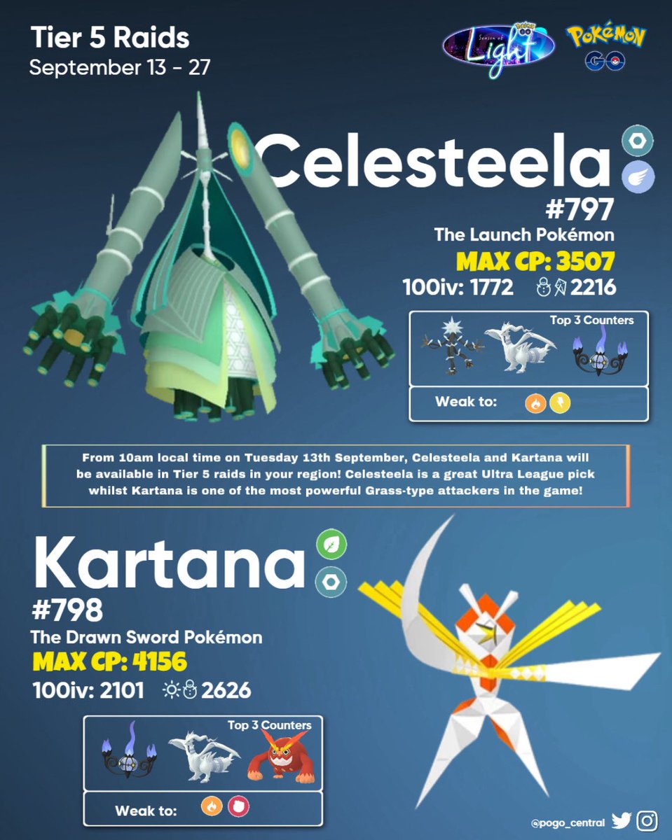 PoGOCentral on X: ✨Celesteela and Kartana debuts! ✨ We finally