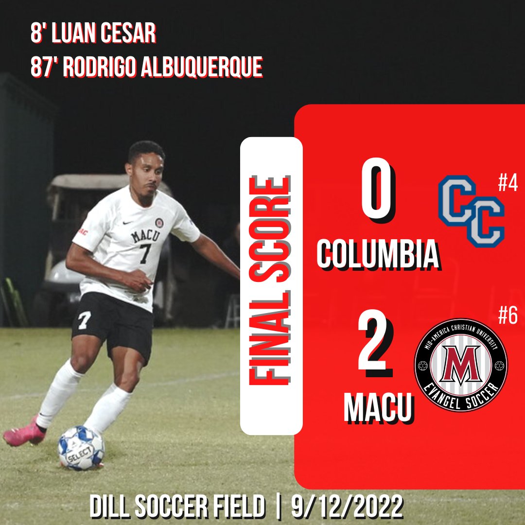 MSOC: No. 6 @macumsoccer picked up its biggest win of the season thus far in the 2022 campaign as the Evangels defeated No. 4 Columbia today at the Dill Soccer Field! #MACUProud