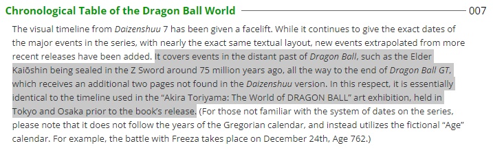 DarthBetton's tweet photo. "... but an 'Age' timeline of the Dragon Ball world..." The Chouzenshuu 4's DB Timeline is "essentially identical to the timeline used at the 'Akira Toriyama: The World of DRAGON BALL' art exhibition."

Then see what Herms98 says... https://t.co/9UtbBqtRO7