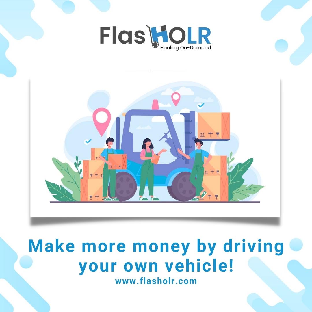 flasHOLR's tweet photo. Earn extra income from your truck, van, car, trailer, or other vehicles. Action: Visit our website and apply to become a FlasHOLR Driver today! https://t.co/AoNYStNMx1

#haulitwithflasholr #moveitwithflasholr #ondemandhauling #hauling #haulingservice https://t.co/f3Xjd5p81Y