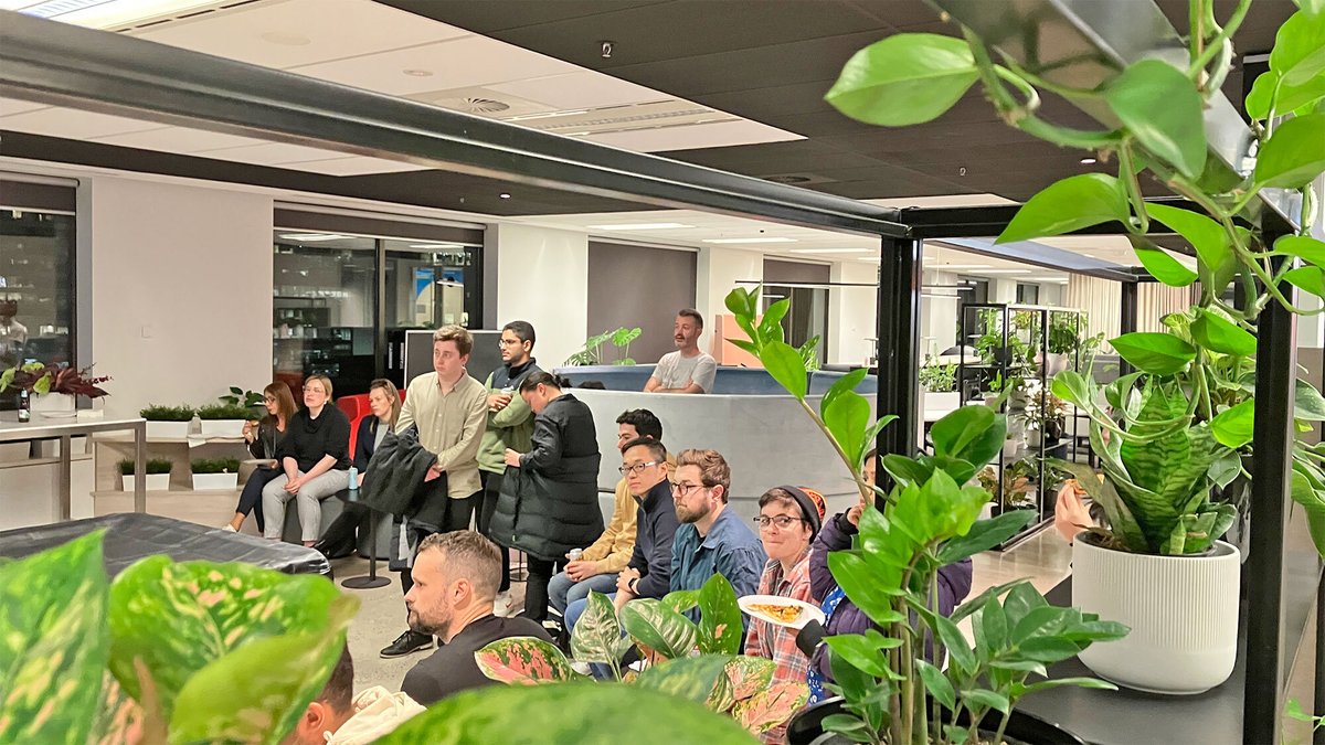 whispir's tweet image. @Whispir team member Luke Marshall hosted his inaugural Tech for Good event at our HQ last week, with Dannika from @BeCollective_ sharing her work in the restorative justice space. This diverse new group collaborates on ways #tech brings positive, lasting change to communities.