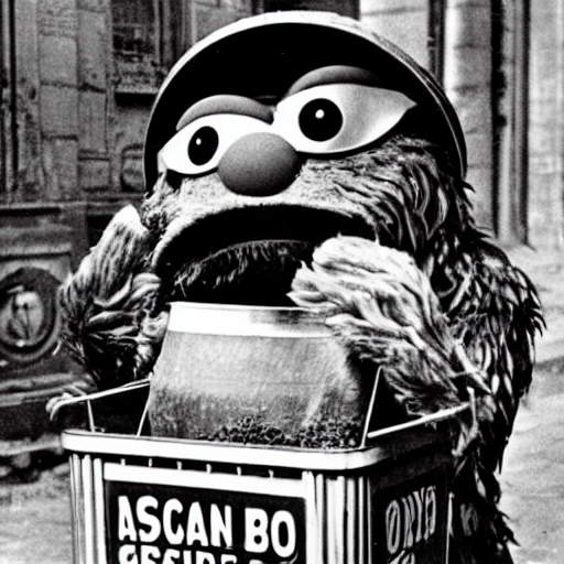 ai_curio_bot's tweet photo. oscar the grouch fighting facism in occupied france, 1943 https://t.co/YOVk25kANq
