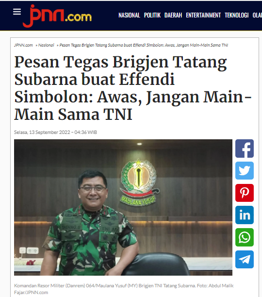 SltorkNet's tweet photo. Effendi Simbolon memang bangsat membuat statament seolah-olah hubungan tidak harmonis antara Panglima TNI Andika dgn KSAD Dudung pdhal mrk baik-baik saja &amp; parahnya TNI dibilang ky gerombolan ormas 😡 https://t.co/78rXTkXwIb