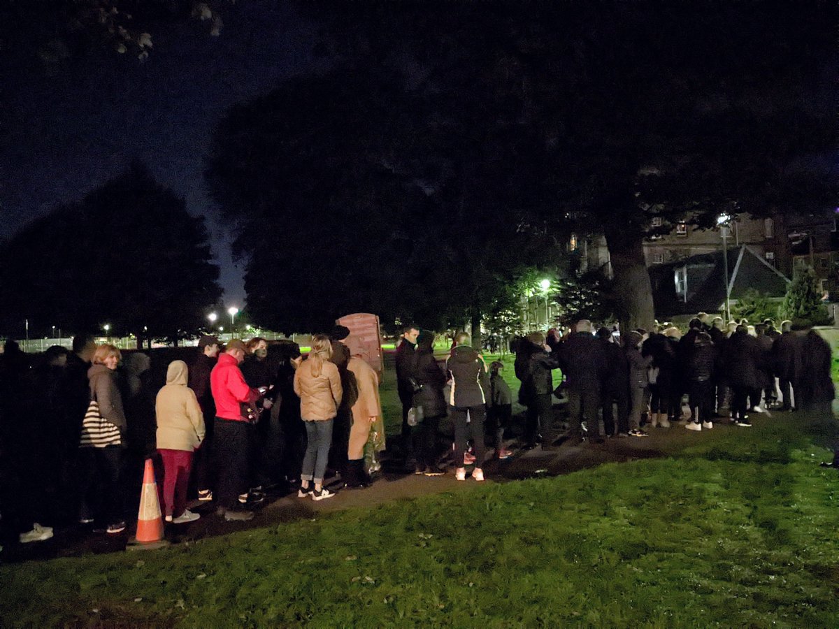 I went for a midnight run around the meadows thinking the world would be quiet but there are still queues as far as the eye can see. How many hours have they been waiting? I hope they don't get turned away