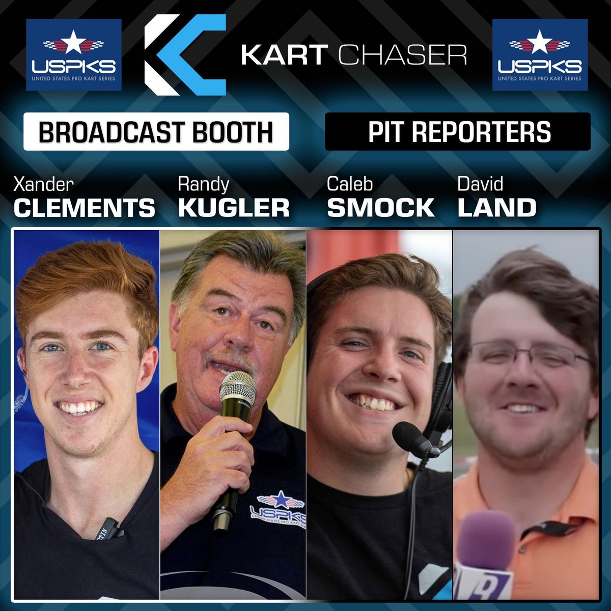A few new-to-KC faces are set to join the broadcast team for this weekend's US Pro Kart Series event at New Castle.

Welcome to the fam, <a href="/DLand91/">David Land™❌</a> and Randy Kugler!

Watch LIVE all weekend at: youtube.com/kartchaser