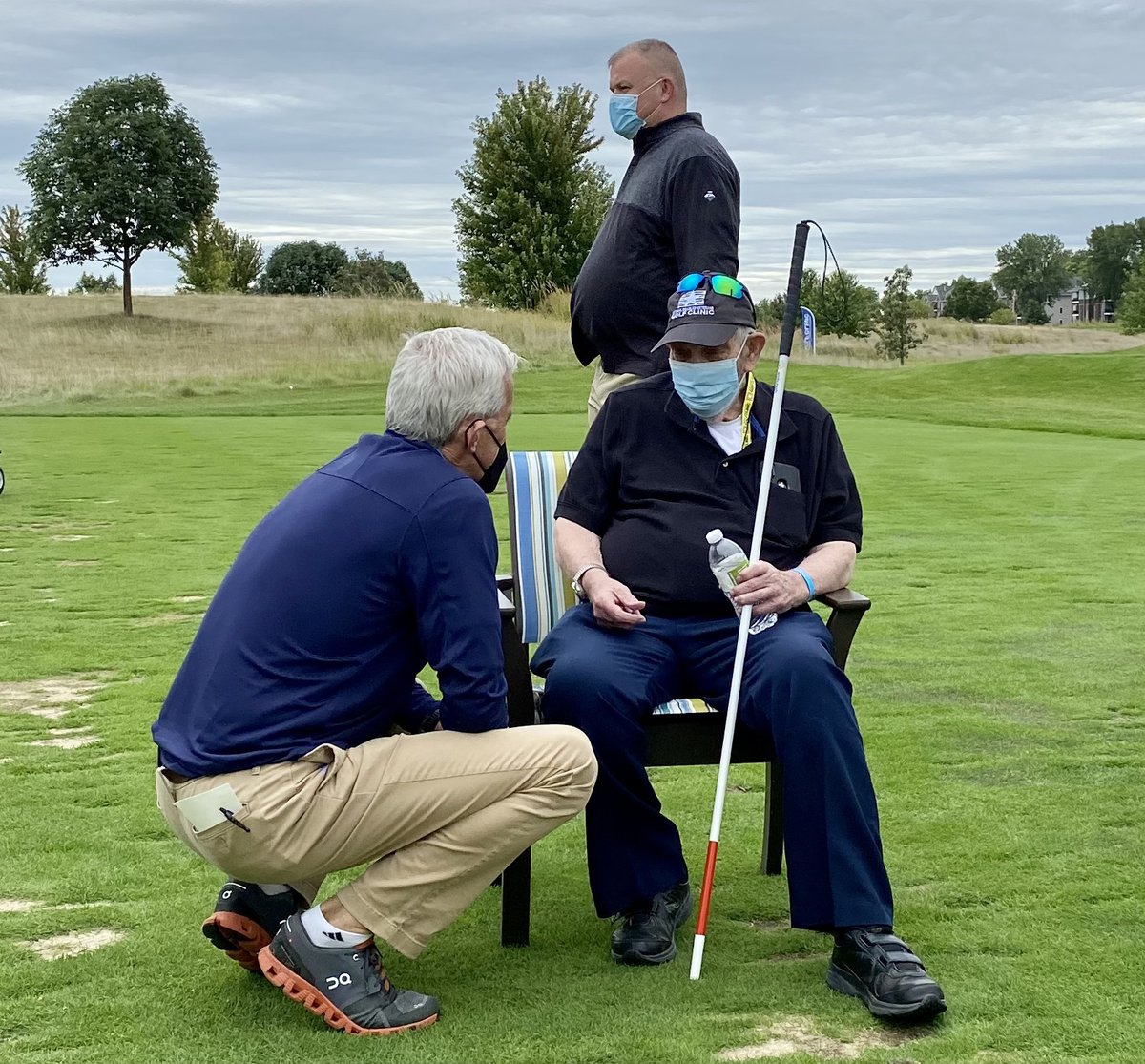 Sports4Vets's tweet photo. 2022 National Disabled Veterans Golf Clinic wrapped up day 1 of golfing. We were excited to be joined by @secvetaffairs! Be sure to follow along with us this week @sports4vets @davhq #VetsGolfClinic https://t.co/LOmPIZbN6g