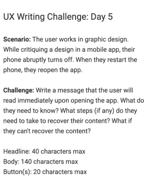 esierr1's tweet photo. Day 5 of the #DailyUXWritingChallenge
Good thing Tuanigamanuolepola Tagovailoa didn't lose his work!
How do you feel about this one?
#UXWriting #UserExperience #UX #FinsUp https://t.co/XEp4dnT5IJ