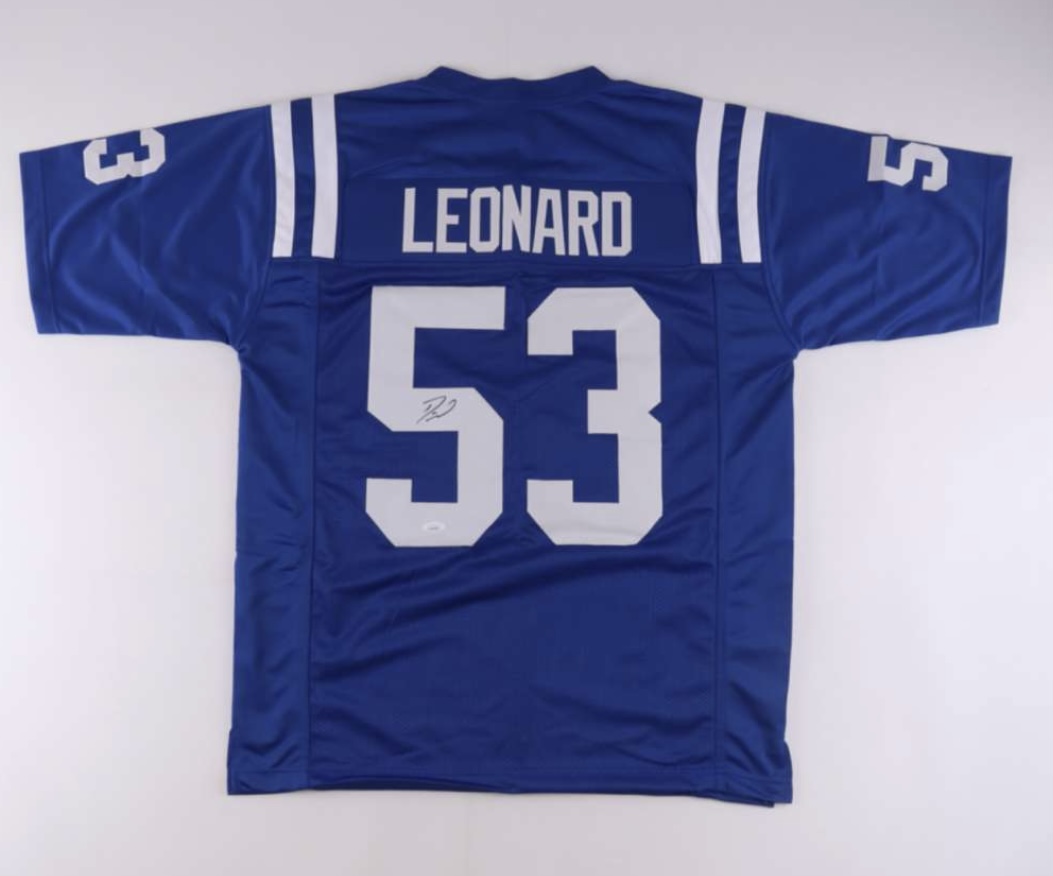 XFactorSports2's tweet photo. AUTHENTIC autographed Darius Leonard jersey starting at $150, DM for inquiries https://t.co/vmVrOkM1Ni