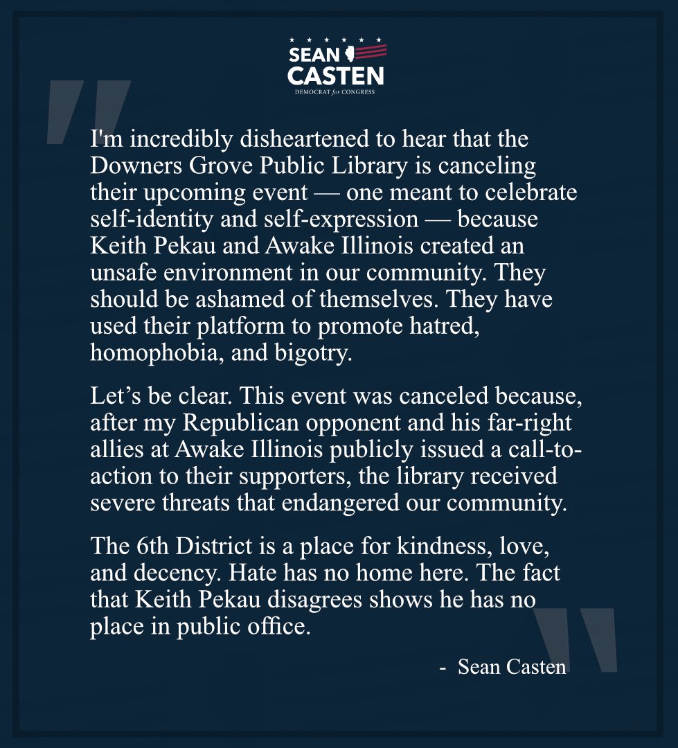 VoteCasten's tweet photo. A statement from Sean Casten. #IL06 https://t.co/g756JVAY7c