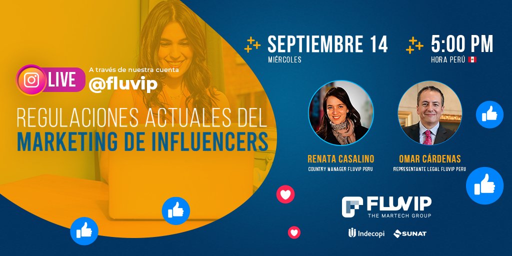 lablondienat's tweet photo. El 14 de Septiembre estaremos hablando sobre las Regulaciones actuales del Influencer Marketing a través de la cuenta de Instagram de #FLUVIP.
¡Te esperamos!
👉 https://t.co/Ad3tMjh9dn
#influencer #influencermarketing #FLUVIP #Digitaltrends2022 #legalinfluencer https://t.co/eurjVR2pR3