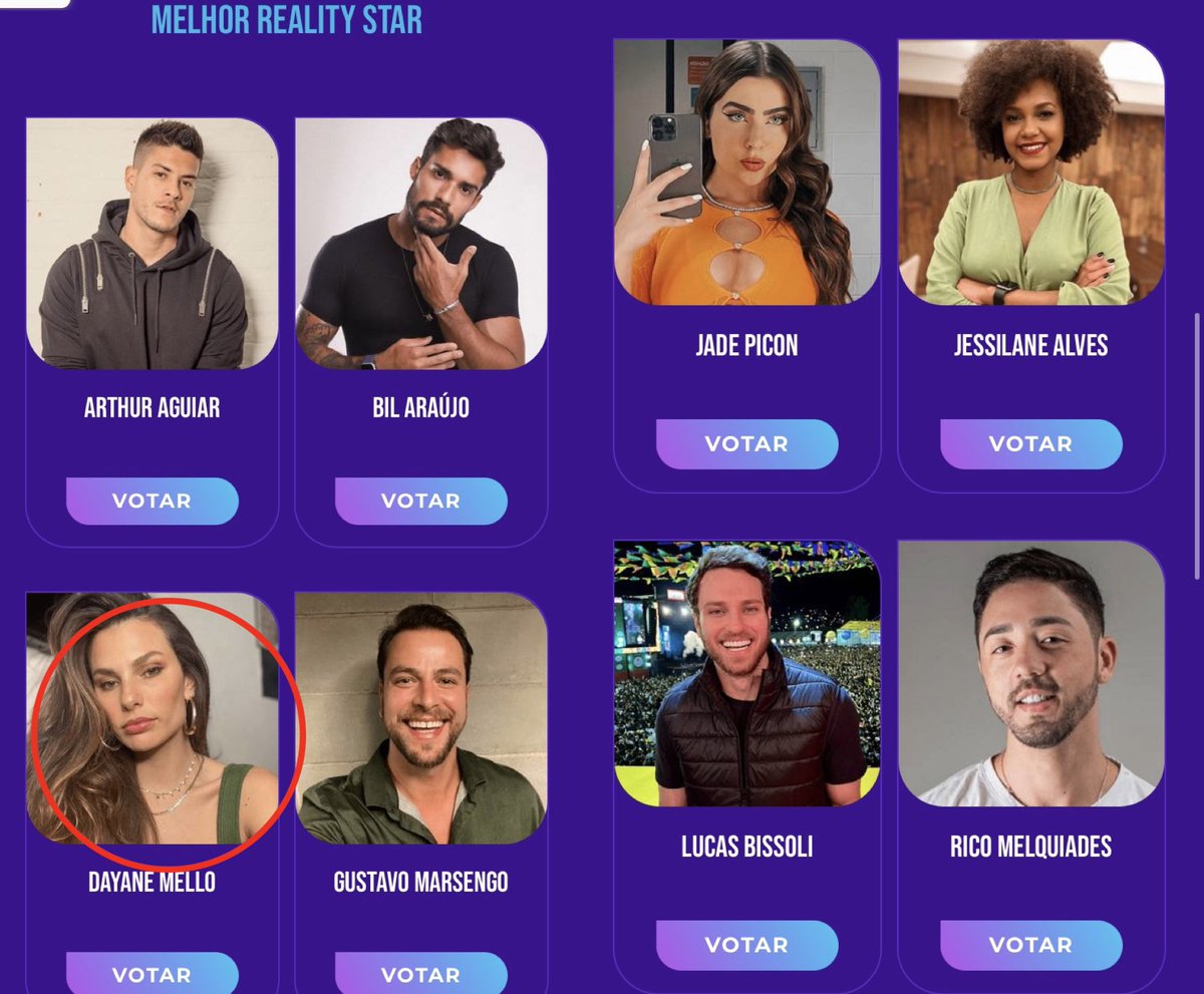 ⚠️ATENÇÃO, se você estiver participando do mutirão para votar na Dayane, certifique-se de que as demais candidatas NÃO estejam na mesma categoria. #Mellos #DayaneMello #BreakTudoAwards
