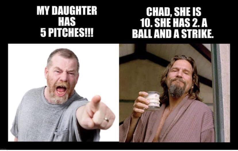Today’s light humor😁 #Pitchers #PitchersDad #FastPitch #TIPPSB #FallBall #ThrowStrikes