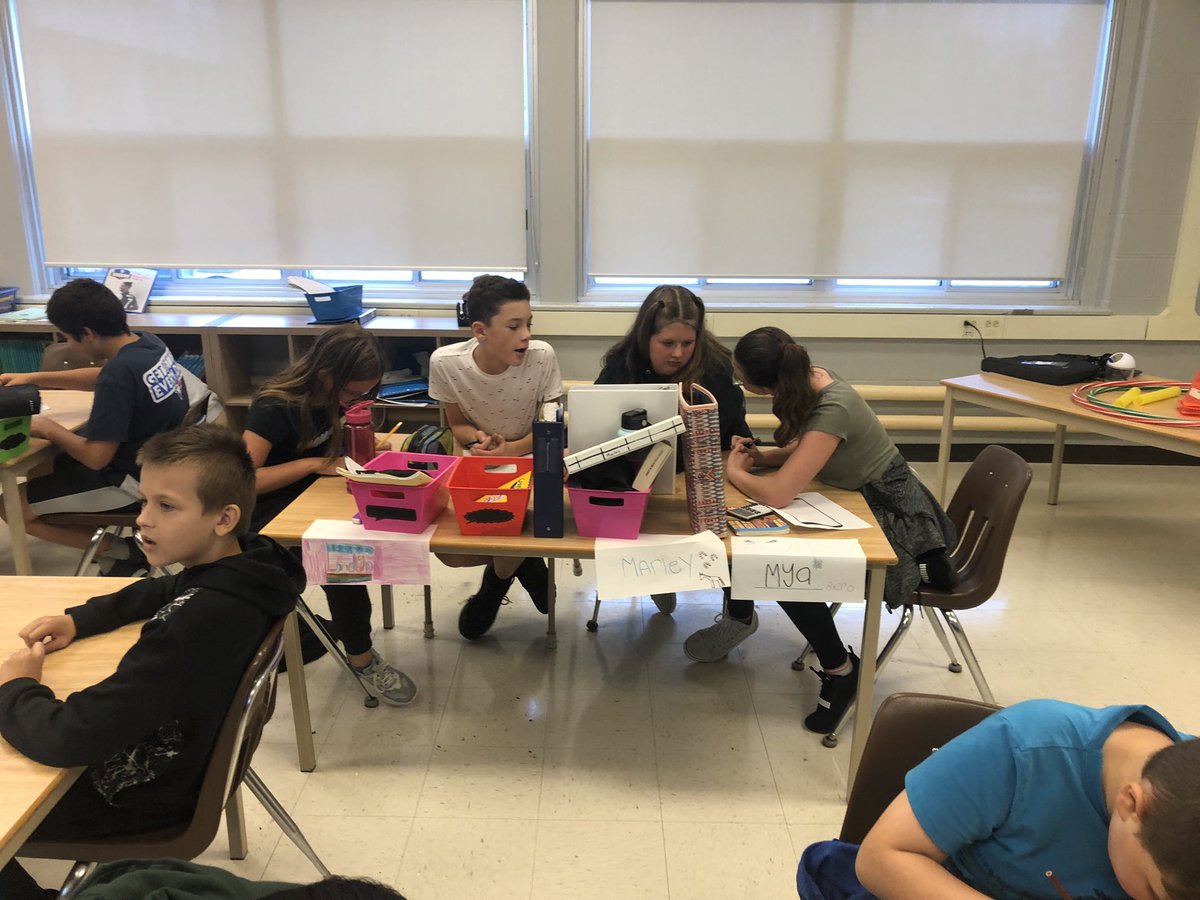 sttcatholic's tweet photo. Gr. 6/7 students are engaged in a math task that challenges them to work collaboratively in groups to solve the problem. #buildingcommunity #openendedmath https://t.co/zSM0UB0zbh