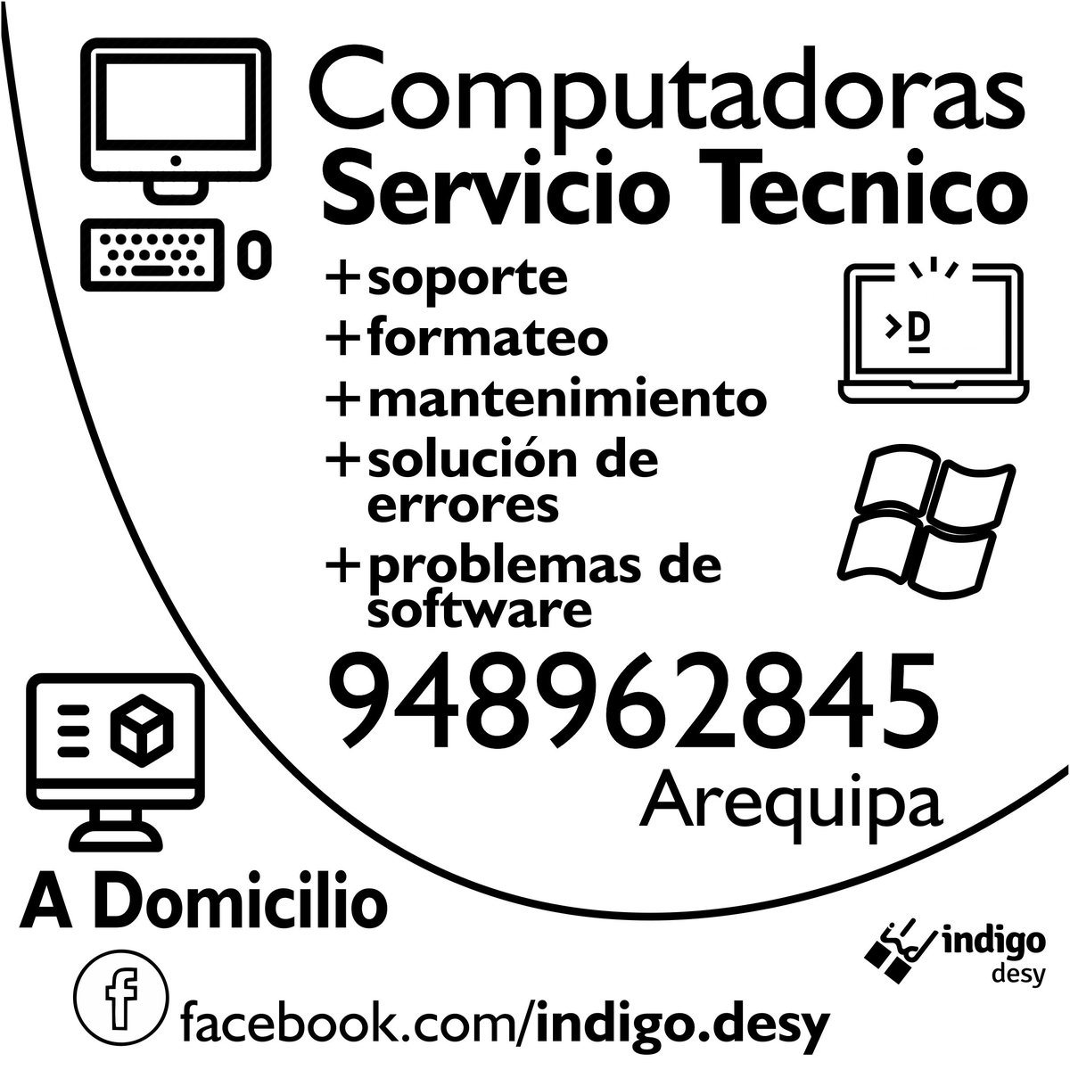 IndigoDesy's tweet photo. Servicio Tecnico Computadoras, a domicilio, formateo, etc. Llamenos al 948962845
 
 . Formateo e instalaciones
 . Solucion de problemas
 . Correccion de errores
 . Reparación de Sistema Operativo
948962845 Arequipa
#ServicioTecnico #Computadoras #Formateo 
#Domicilio #Soporte #PC https://t.co/Ivwp1vs2Nl
