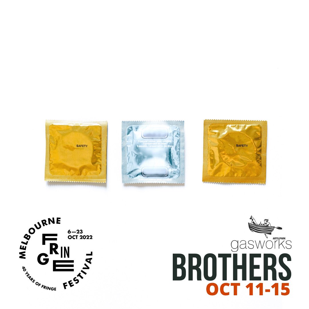 LittleRedFoxPr1's tweet photo. What do condoms have to do with ‘Brothers’ by @KezD? You’ll have to buy a ticket @melbournefringe to find out! 

Direct from @edfringe. 

5 shows only!

Oct 11-15 | 8:30pm | @GasworksArts 

🎟: https://t.co/GSGSMoweJE

#melbfringe #gasworksartspark #brothers #newwriting https://t.co/oXNSQhjBPZ