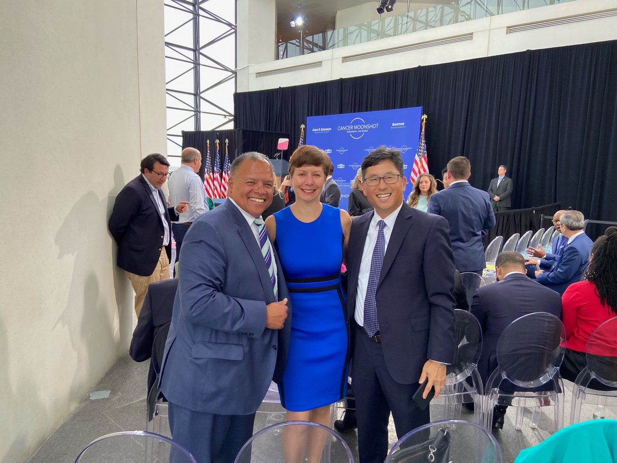 Dana-Farber (@danafarber) on Twitter photo Robert SD Higgins, MD, President of <a href="/BrighamWomens/">Brigham and Women's Hospital</a>, Daphne Haas-Kogan, MD, Chair of Radiation Oncology, Dana-Farber Brigham Cancer Center & William Hahn, MD & Chief Operating Officer, Dana-Farber at the Kennedy Library awaiting President Biden’s (<a href="/POTUS/">President Donald J. Trump</a>) speech on #CancerMoonshot Robert SD Higgins, MD, President of <a href="/BrighamWomens/">Brigham and Women's Hospital</a>, Daphne Haas-Kogan, MD, Chair of Radiation Oncology, Dana-Farber Brigham Cancer Center & William Hahn, MD & Chief Operating Officer, Dana-Farber at the Kennedy Library awaiting President Biden’s (<a href="/POTUS/">President Donald J. Trump</a>) speech on #CancerMoonshot